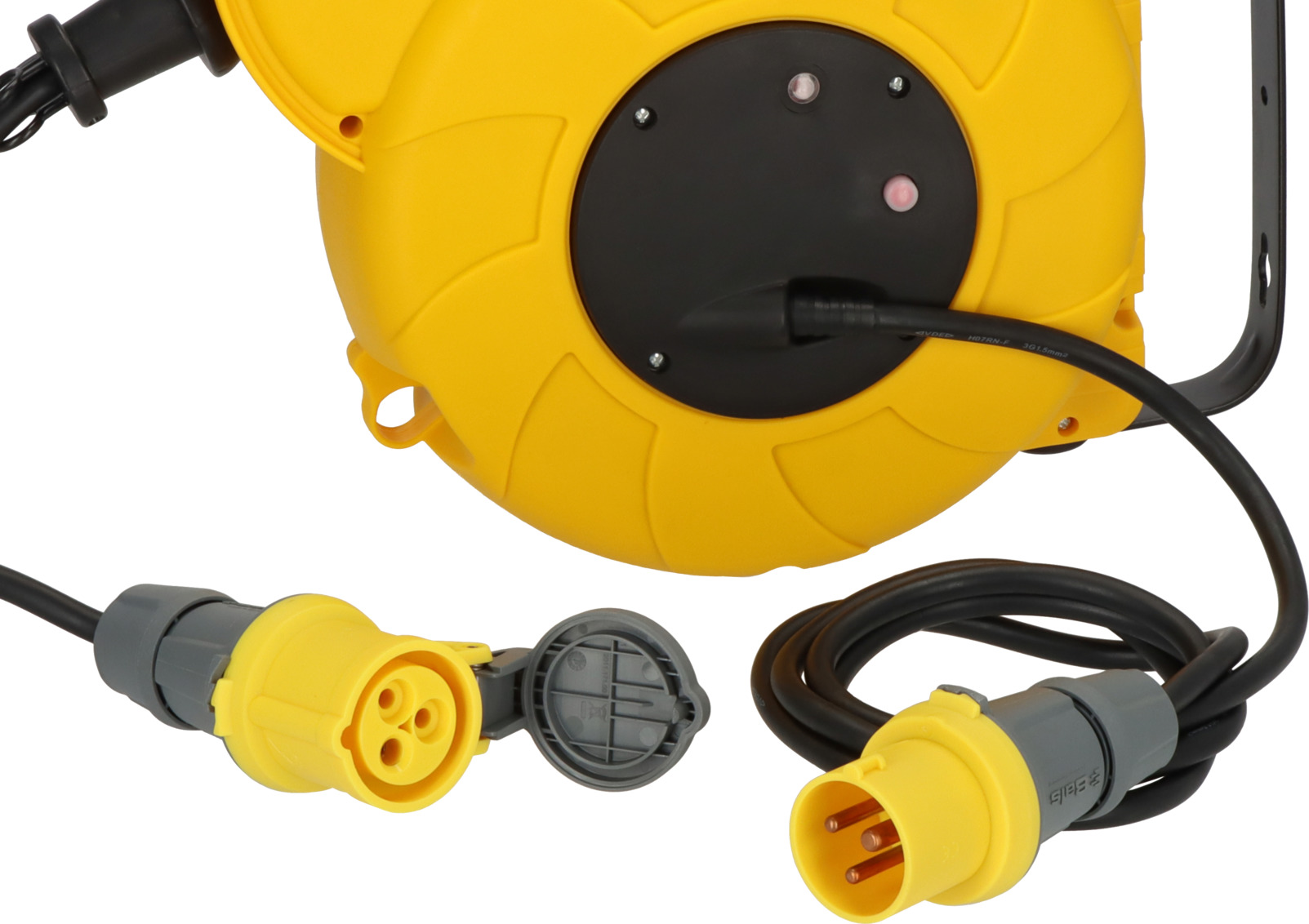  HONDERSON 30 Ft Retractable Extension Cord Reel with 3  Electrical Power Outlets - 16/3 SJTW Power Cord,10 AMP Circuit Breaker -  Ceiling or Wall Mount for Garage,UL Listed,Yellow : Tools & Home Improvement
