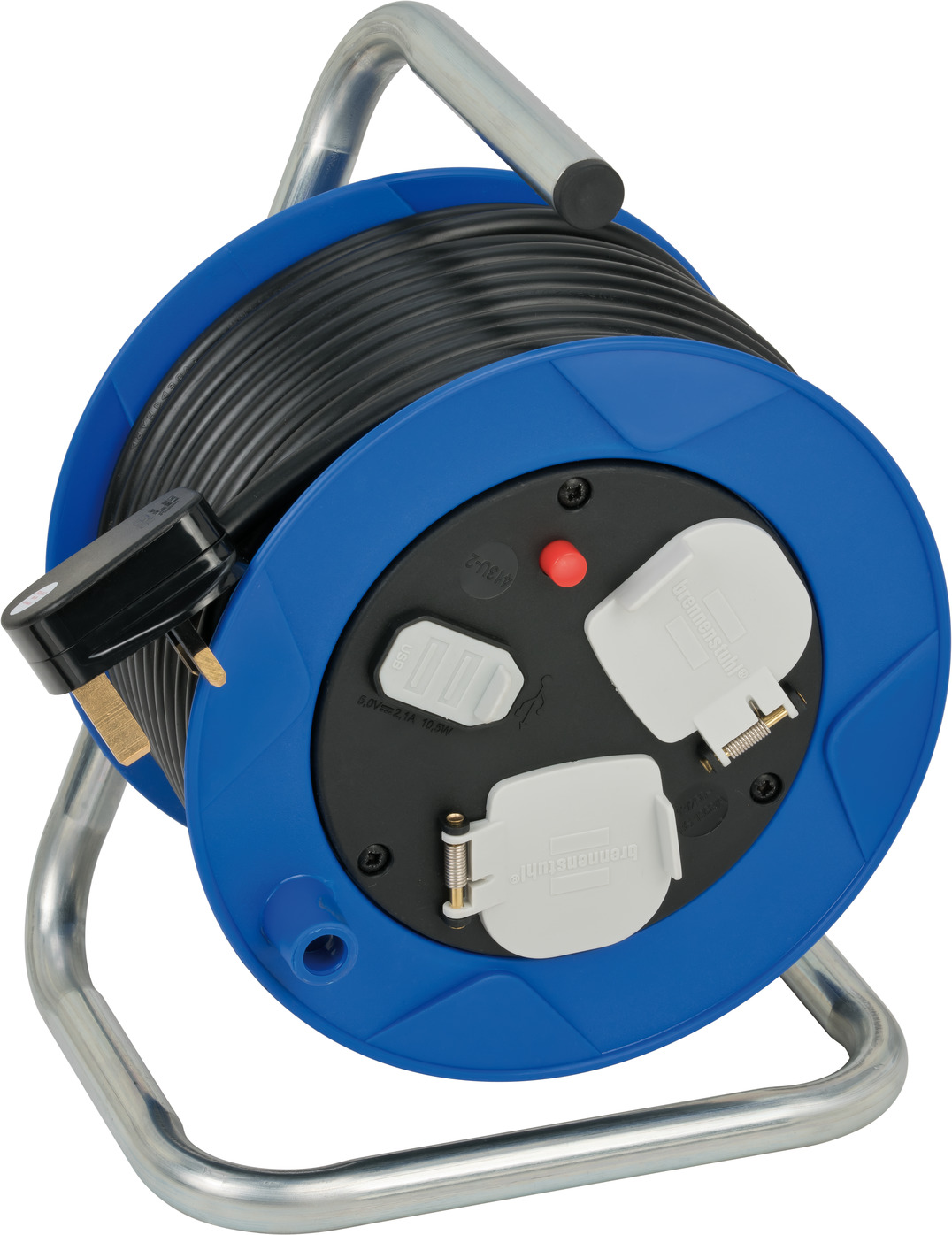 Compact AK 180 cable reel with USB-charger 15m H05VV-F 3G1,5 *GB*